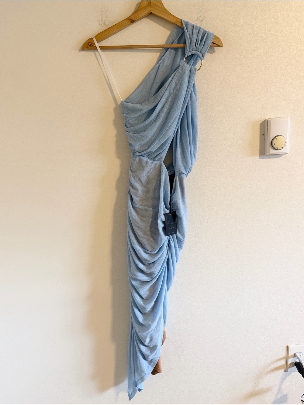 Michael Costello x Revolve Petra Dress Women's XS One Shoulder Sky Blue NWT - Picture 4 of 12
